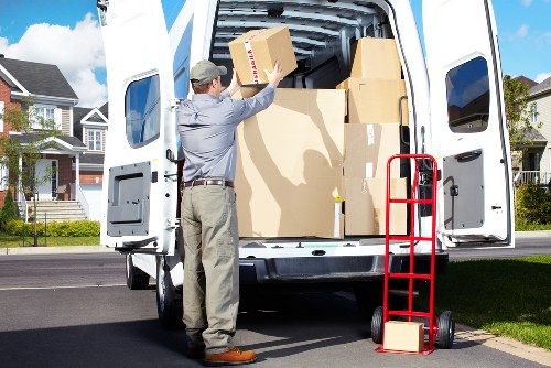 Packed boxes and moving van for an Erith relocation
