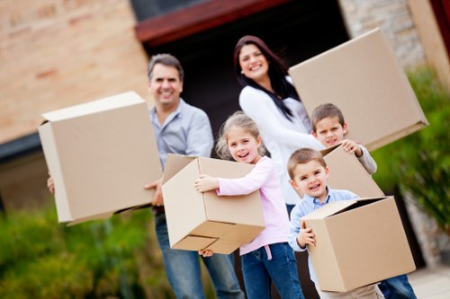 Packed boxes prepared for removals service