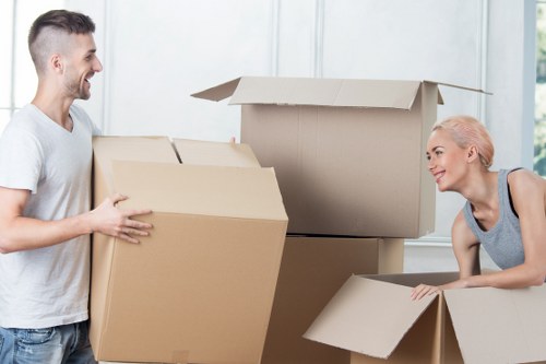 Packing and moving office equipment during an Erith relocation