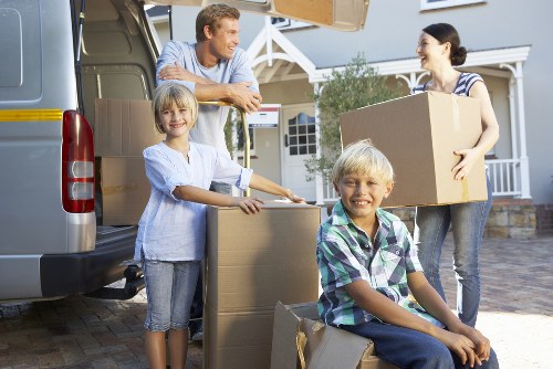 Packed household items ready for a move in Erith