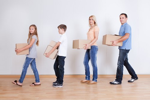Securely arranged items inside a moving van